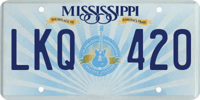 MS license plate LKQ420