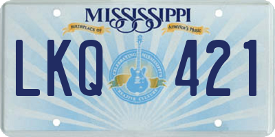 MS license plate LKQ421