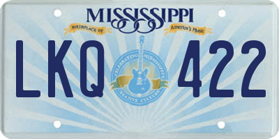 MS license plate LKQ422
