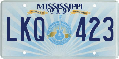 MS license plate LKQ423