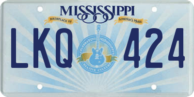MS license plate LKQ424