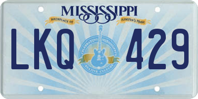 MS license plate LKQ429