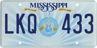 MS license plate LKQ433