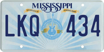 MS license plate LKQ434