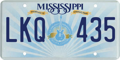 MS license plate LKQ435