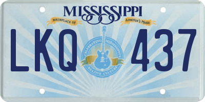 MS license plate LKQ437