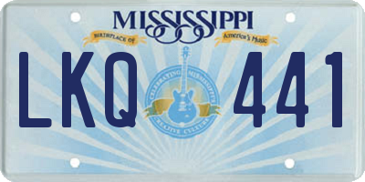 MS license plate LKQ441