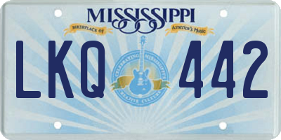 MS license plate LKQ442