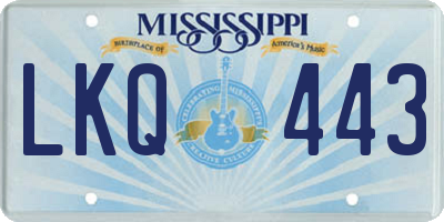 MS license plate LKQ443