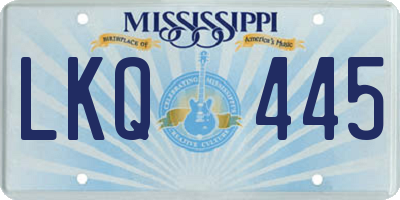MS license plate LKQ445