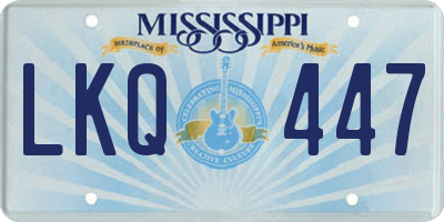 MS license plate LKQ447