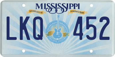 MS license plate LKQ452