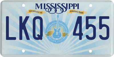 MS license plate LKQ455