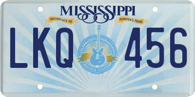MS license plate LKQ456