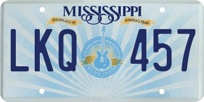MS license plate LKQ457