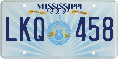MS license plate LKQ458