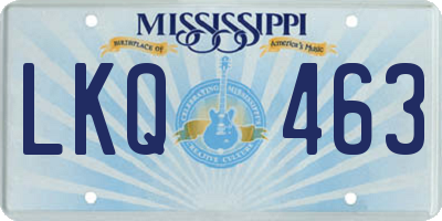 MS license plate LKQ463