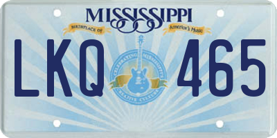 MS license plate LKQ465