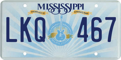 MS license plate LKQ467