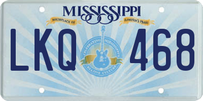 MS license plate LKQ468
