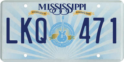 MS license plate LKQ471