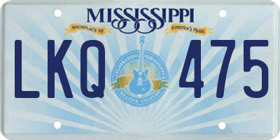 MS license plate LKQ475