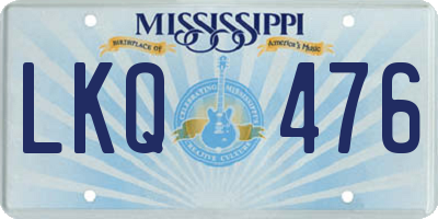 MS license plate LKQ476