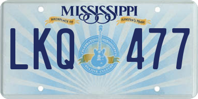MS license plate LKQ477