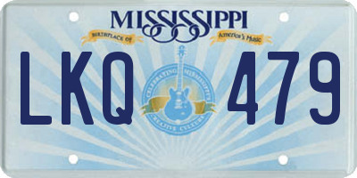 MS license plate LKQ479