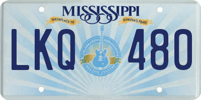 MS license plate LKQ480