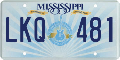 MS license plate LKQ481