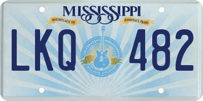 MS license plate LKQ482