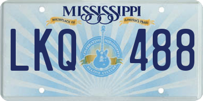MS license plate LKQ488