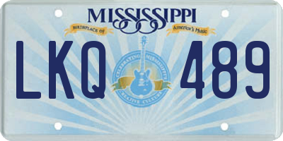 MS license plate LKQ489