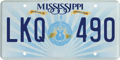MS license plate LKQ490