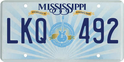 MS license plate LKQ492