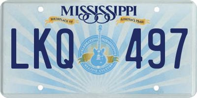 MS license plate LKQ497