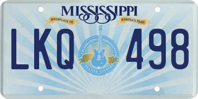 MS license plate LKQ498
