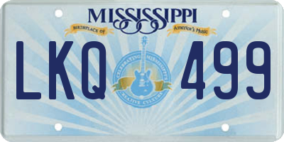 MS license plate LKQ499
