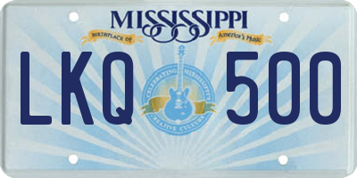 MS license plate LKQ500