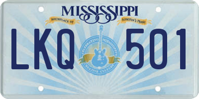 MS license plate LKQ501