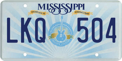 MS license plate LKQ504
