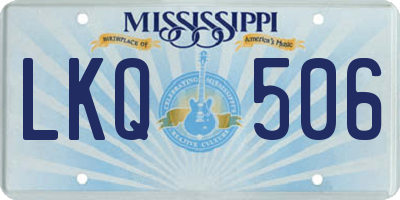 MS license plate LKQ506
