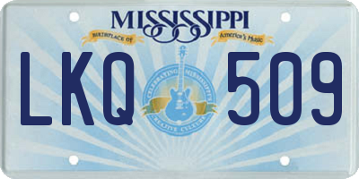 MS license plate LKQ509