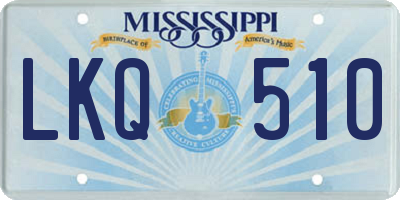 MS license plate LKQ510