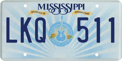 MS license plate LKQ511