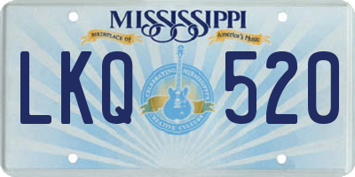 MS license plate LKQ520