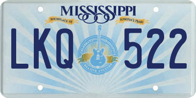 MS license plate LKQ522