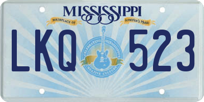 MS license plate LKQ523