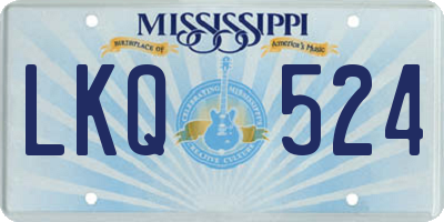 MS license plate LKQ524